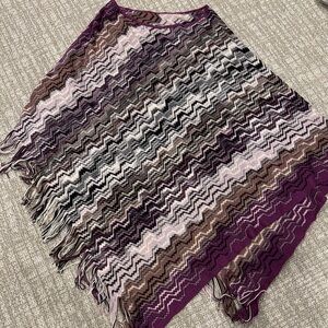 Missoni Purple and Pink Zigzag Poncho